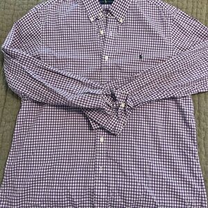 Ralph Lauren Men's Purple Plaid Button Down Shirt